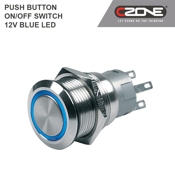 CZone Push Button Switch ON / OFF 12V LED | 80-511-0003-00 – CZone Online