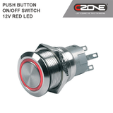 CZone - Push Button ON / OFF Switch 12V Red LED - 80-511-0001-00